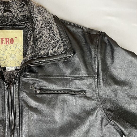 Zero 100% Genuine Leather Motorcycle Biker Jacket Men’s XXL Black Grey Urban - Picture 13 of 16
